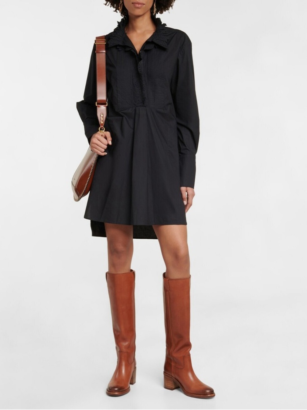 Isabel Marant Etoile Black Cotton Cabora Shirtdress Shift Sz 36 US Small